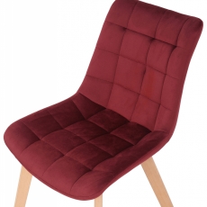 Jídelní židle Passaic, samet, červená - 6