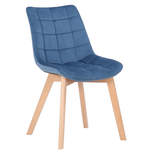 Jídelní židle Passaic, samet, modrá - 1