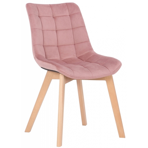 Jídelní židle Passaic, samet, růžová  - 1