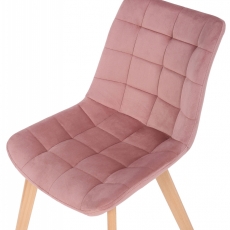 Jídelní židle Passaic, samet, růžová  - 6