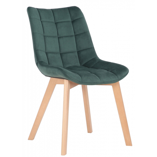 Jídelní židle Passaic, samet, zelená - 1