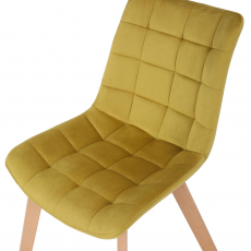 Jídelní židle Passaic, samet, žlutá - 6