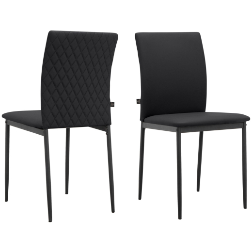 Jídelní židle Pavia (SET 2 ks), syntetická kůže, černá - 1