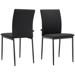 Jídelní židle Pavia (SET 2 ks), syntetická kůže, černá