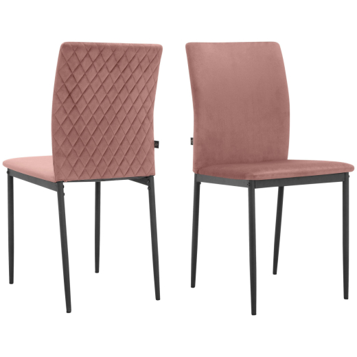 Jídelní židle Pavia (SET 2 ks), syntetická kůže, růžová - 1