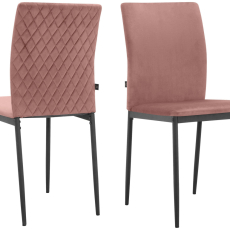 Jídelní židle Pavia (SET 2 ks), syntetická kůže, růžová - 1