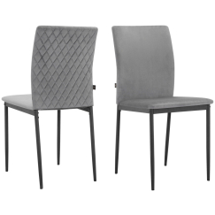Jídelní židle Pavia (SET 2 ks), syntetická kůže, tmavě šedá
