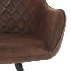 Jídelní židle Polka, mikrovlákno, černá / hnědá - 5