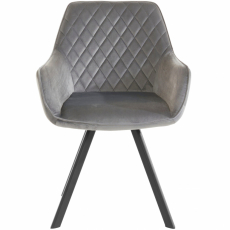 Jídelní židle Polka, mikrovlákno, černá / světle šedá - 2