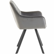 Jídelní židle Polka, mikrovlákno, černá / světle šedá - 3
