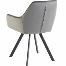 Jídelní židle Polka, mikrovlákno, černá / světle šedá - 4