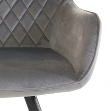 Jídelní židle Polka, mikrovlákno, černá / světle šedá - 5