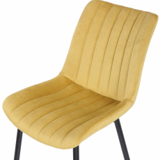 Jídelní židle Rahden, samet, žlutá - 6