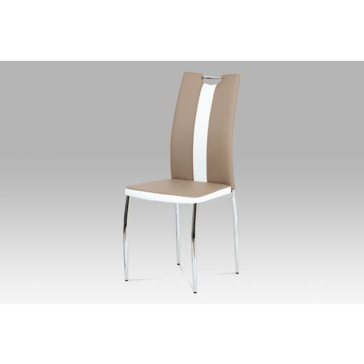 Jídelní židle Rene, cappuccino/bílá - 1