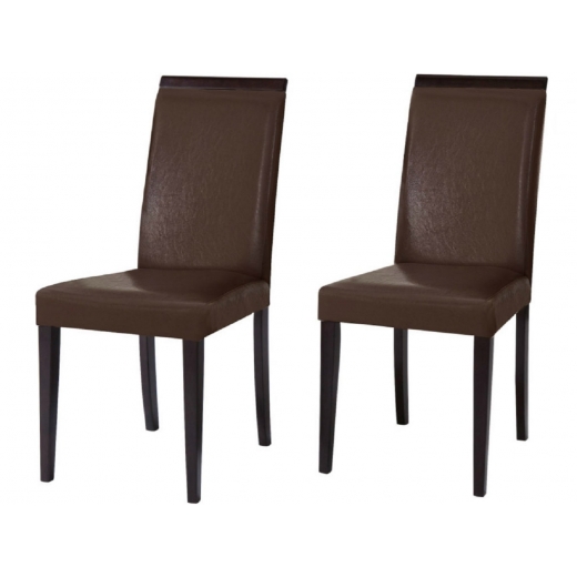 Jídelní židle Reve (SET 2 ks), tmavě hnědá / černá - 1