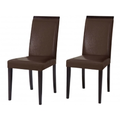 Jídelní židle Reve (SET 2 ks), tmavě hnědá / černá