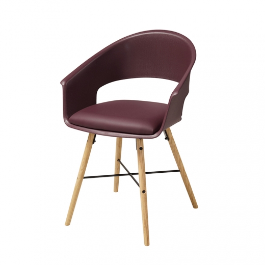 Jídelní židle Riva (SET 4 ks), burgundská - 1