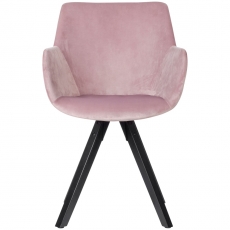 Jídelní židle Ronny (SET 2 ks), samet, růžová - 3