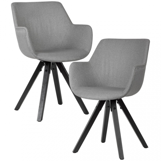 Jídelní židle Ronny (SET 2 ks), textil, šedá - 1
