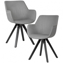 Jídelní židle Ronny (SET 2 ks), textil, šedá