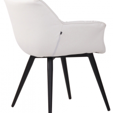 Jídelní židle Roseville, syntetická kůže, bílá - 4