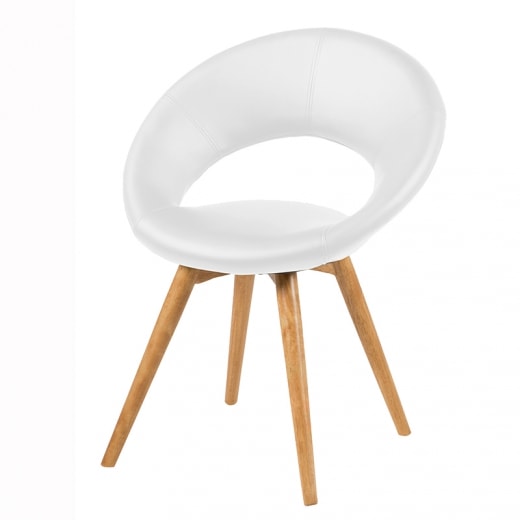 Jídelní židle Round s masivními nohami (SET 2 ks) bílá - 1