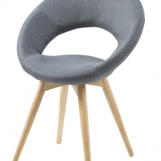 Jídelní židle Round s masivními nohami (SET 2 ks), šedá - 1