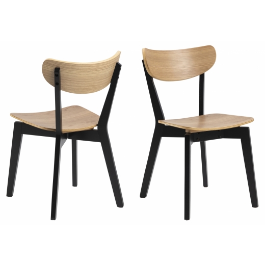 Jídelní židle Roxby (SET 2ks), dub/černá - 1