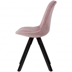 Jídelní židle Ruby (SET 2 ks), samet, růžová / černá - 4