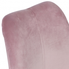 Jídelní židle Ruby (SET 2 ks), samet, růžová / černá - 6