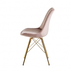 Jídelní židle Ruby (SET 2 ks), samet, růžová - 6