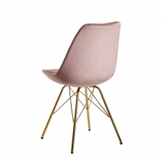 Jídelní židle Ruby (SET 2 ks), samet, růžová - 7