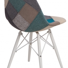 Jídelní židle s bílou podnoží Desire patchwork, modrá - 2