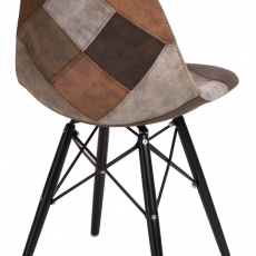 Jídelní židle s černou podnoží Desire patchwork, béžová - 2
