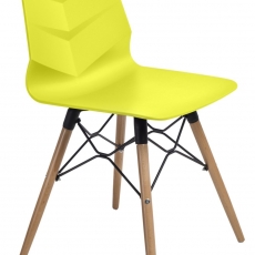 Jídelní židle s dřevěnou podnoží Limone, limetková - 1