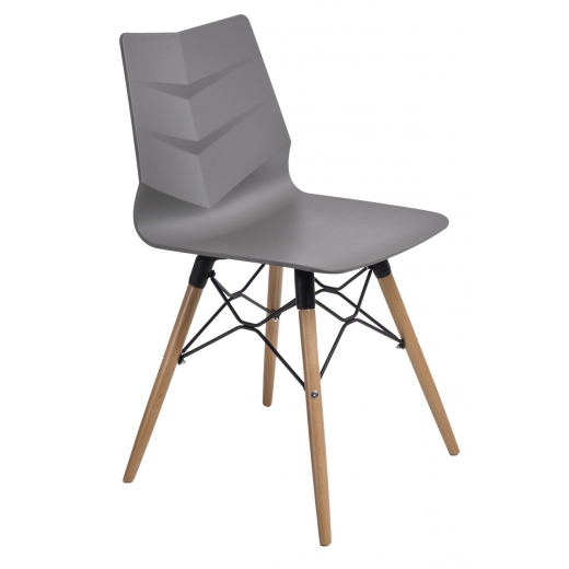 Jídelní židle s dřevěnou podnoží Limone, šedá - 1