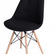 Jídelní židle s dřevěnou podnoží Norby čalouněná, černá - 1