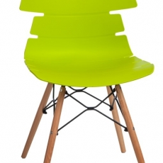 Jídelní židle s dřevěnou podnoží Stolen, zelená - 1