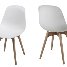 Jídelní židle s masivními nohami Shale (SET 2 ks) bílá - 3