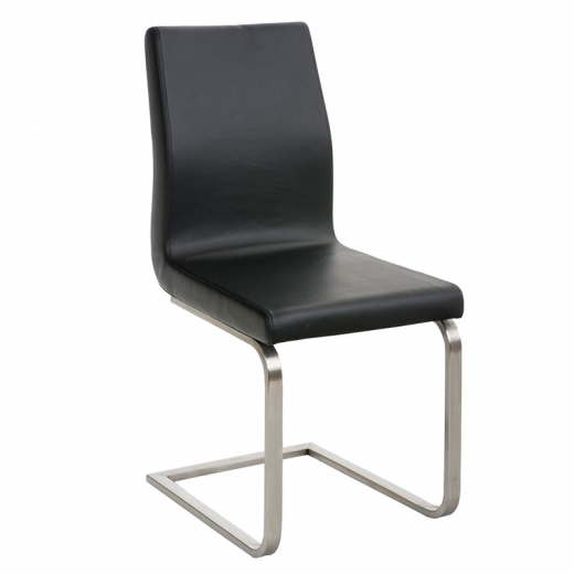 Jídelní židle s nerezovou podnoží Bella (SET 2 ks), černá - 1