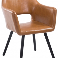 Jídelní židle s područkami Arizona kůže, černé nohy - 6