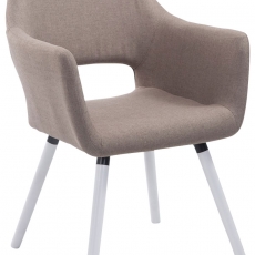 Jídelní židle s područkami Arizona textil, bílé nohy - 9