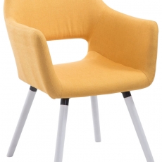 Jídelní židle s područkami Arizona textil, bílé nohy - 4