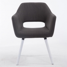 Jídelní židle s područkami Arizona textil, bílé nohy - 11