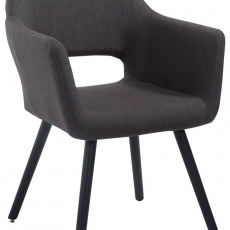 Jídelní židle s područkami Arizona textil, černé nohy - 10