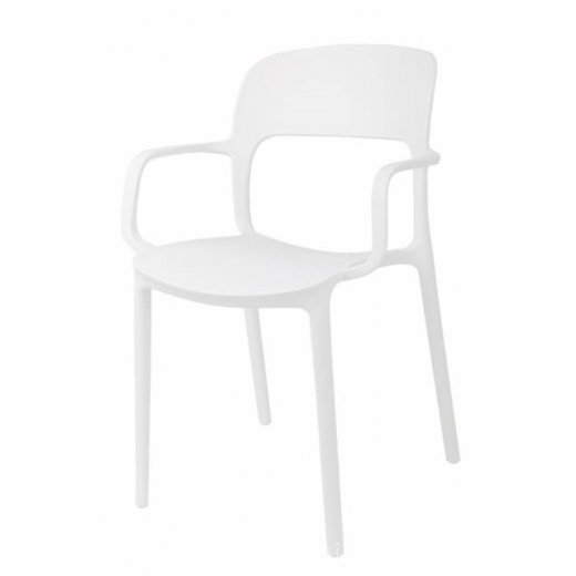 Jídelní židle s područkami Blod, bílá - 1