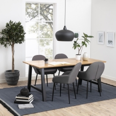 Jídelní židle s područkami Candis (SET 2 ks), textil, šedá - 2