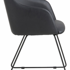 Jídelní židle s područkami Casablanca (SET 2 ks), syntetická kůže, černá - 3
