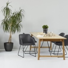 Jídelní židle s područkami Casablanca (SET 2 ks), syntetická kůže, černá - 4