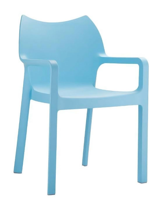 Jídelní židle s područkami Demy (SET 2 ks) modrá